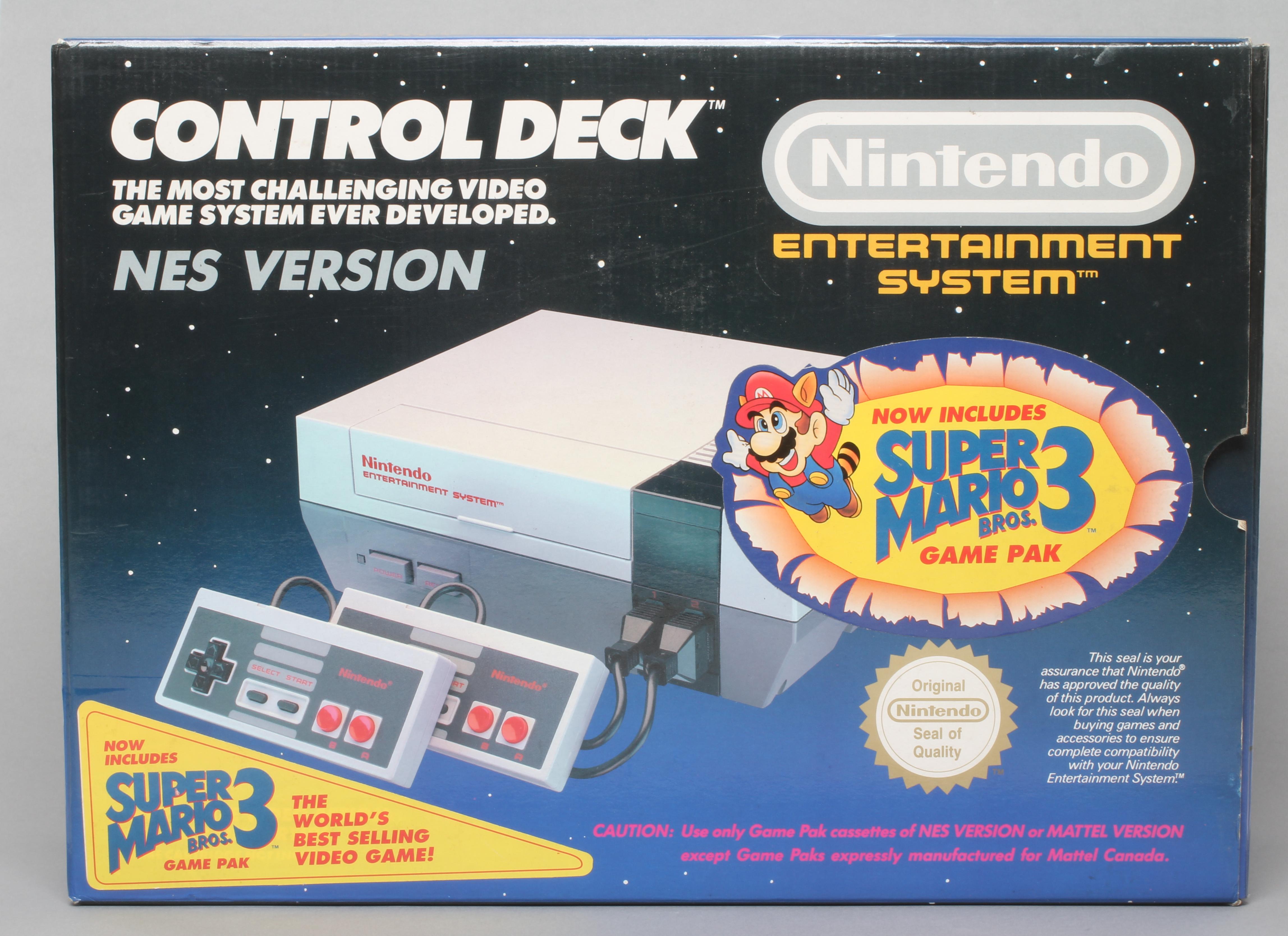 Nintendo Entertainment System UKV-3 with Super Mario 3 Game Image