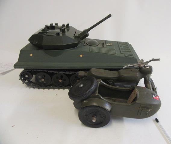 Action Man Scorpion Tank and German motorbike and side car (missing machine gun) Image