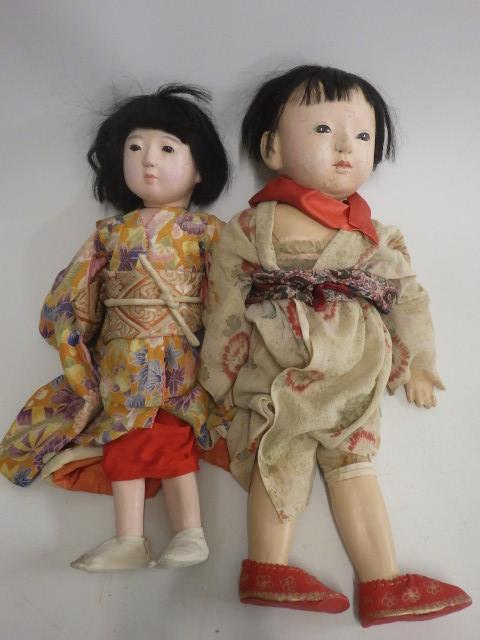 Two Japanese composition head dolls Image