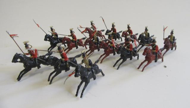 Solid cast Lancers on horseback Image