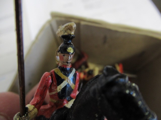 Solid cast Lancers on horseback Image