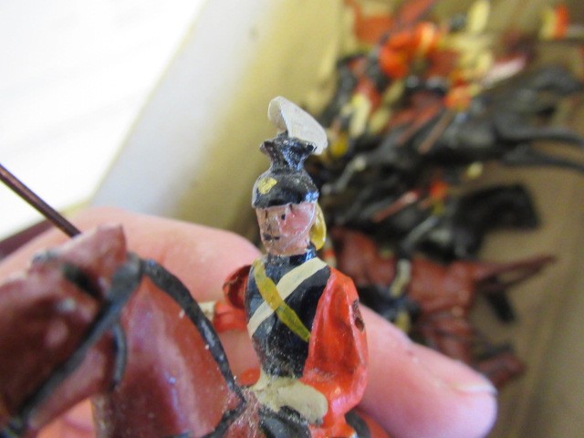 Solid cast Lancers on horseback Image