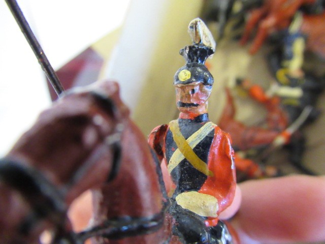 Solid cast Lancers on horseback Image