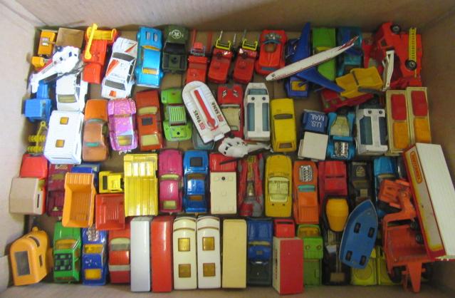 Playworn late issue small diecast vehicles including cars Image