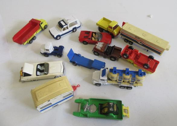 Playworn late issue small diecast vehicles including cars Image