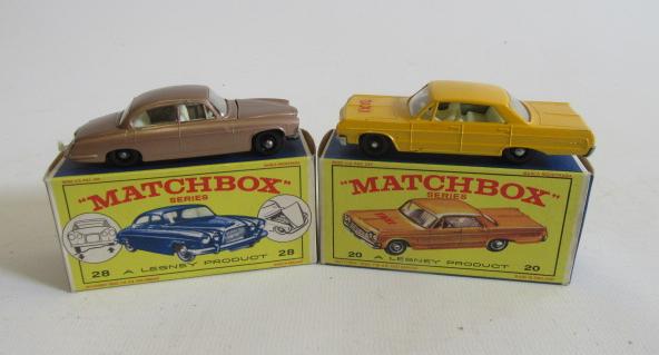 Matchbox Series No 20 Taxi-Cab and a No 28 MK10 Jaguar Image