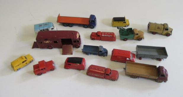 Playworn Dinky Commercial vehicles including horsebox Image