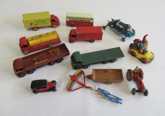 Eleven Dinky vehicles including Foden Big Bedford and Tractor Image