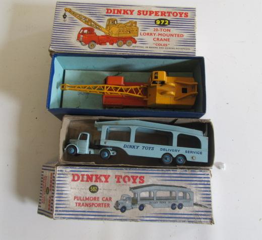 Dinky Pullmore car transporter and Coles crane lorry Image