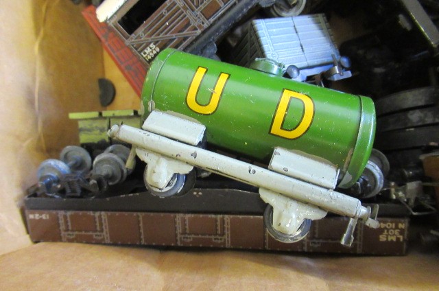 Playworn Trix Twin Railways rolling stock including P.O. coal wagons Image