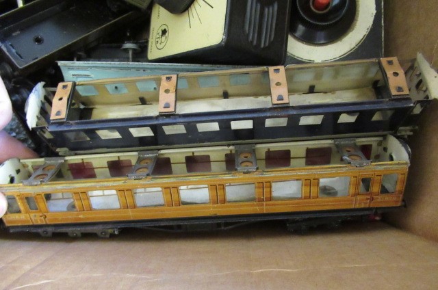 Playworn Trix Twin Railways rolling stock including P.O. coal wagons Image