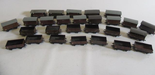 Twenty seven Hornby Dublo L.M.S. goods wagons comprising seven 5-plank coal truck Image
