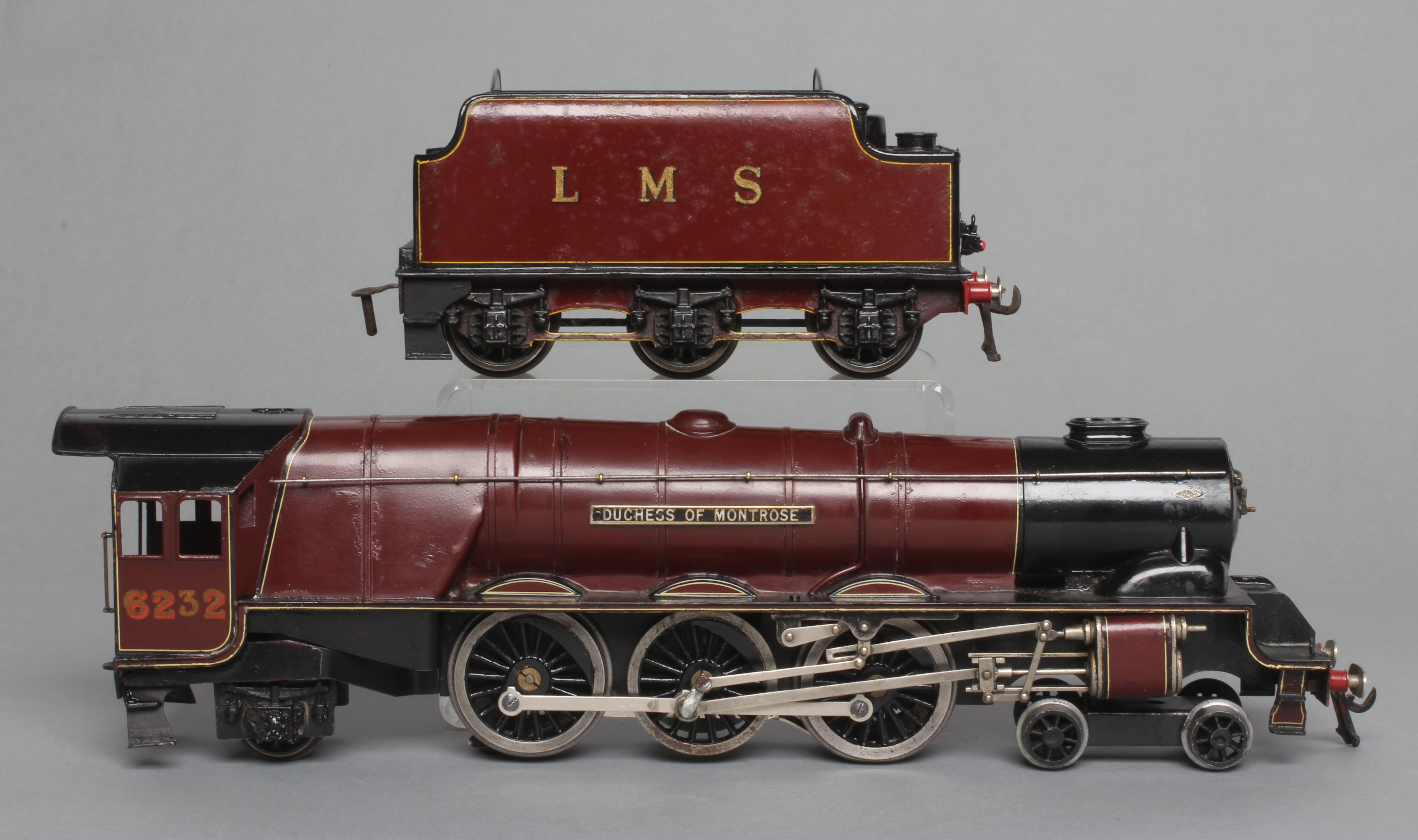 Bassett Lowke three rail electric 4-6-2 Duchess of Montrose finished in L.M.S. lined maroon Image