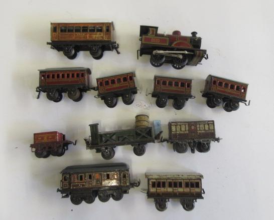 Bing clockwork 0-4-0 locomotive in M.R. red Image