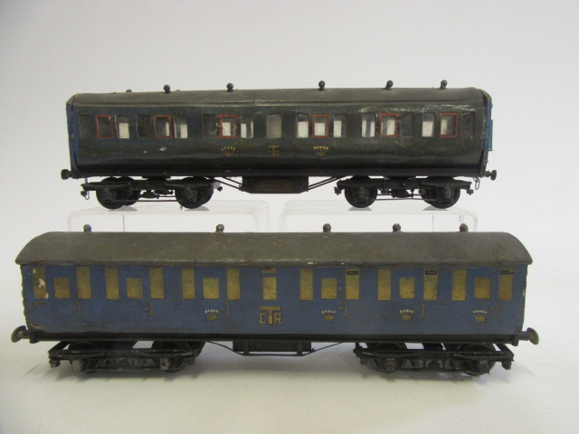 Two home built '0' Gauge Passenger Coaches finished in blue Image