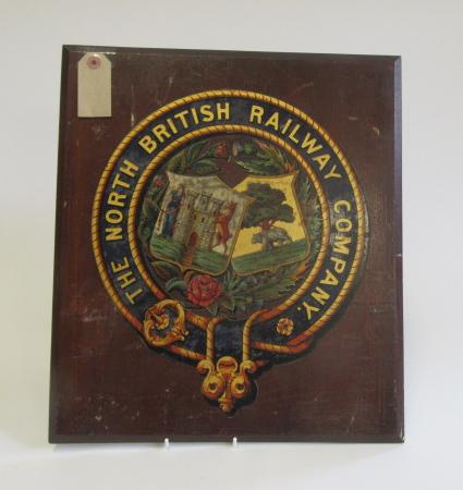 North British Railway Company Alms transfer on wooden board Image