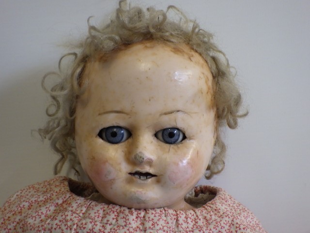 Two wax head dolls Image