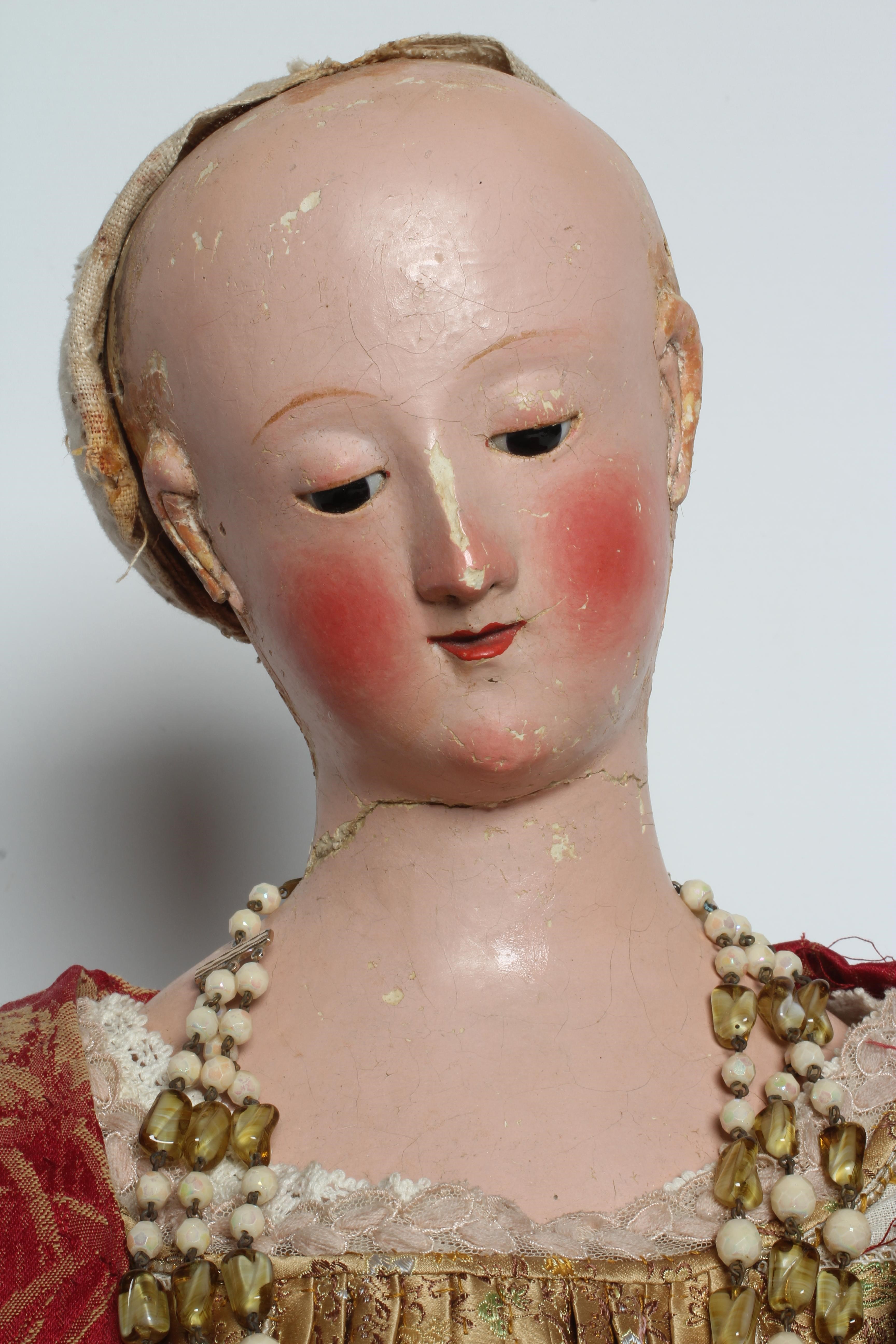 A large composition shoulder head Elizabeth I peg doll Image