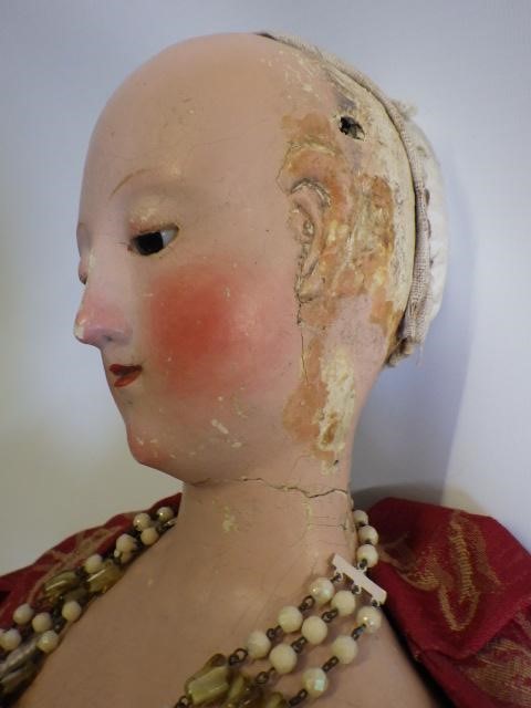 A large composition shoulder head Elizabeth I peg doll Image