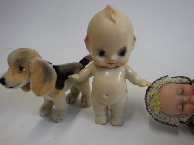 A Knickerblocker rubber and cloth two headed doll with label Image