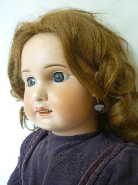 A large S.F.B.J. Jumeau mould bisque head doll with blue glass sleeping eyes Image