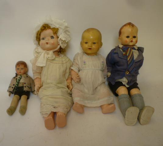 An AM composition baby doll with blue glass sleeping eyes Image