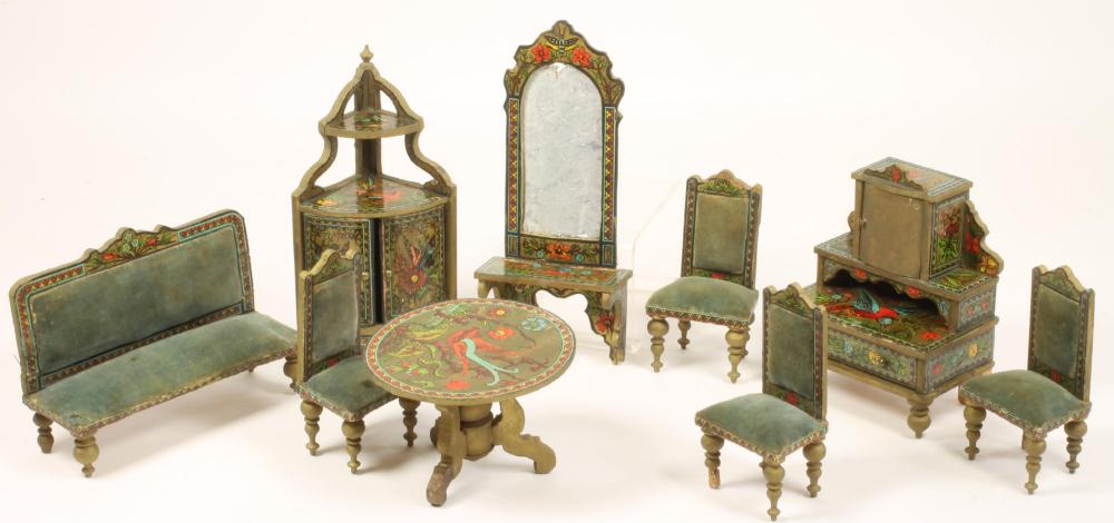 A French 19th century suite of doll's house furniture Image