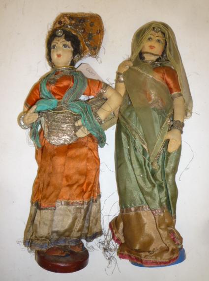 A pair of Indian female costume dolls Image