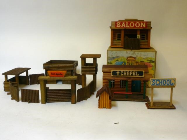 Three German wood models comprising Fort Apache Image