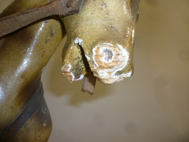 A small skin covered pull-along horse Image