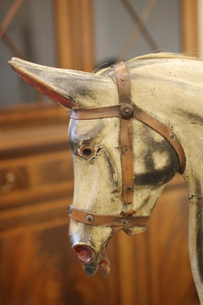 A large "Bronko" rocking horse Image