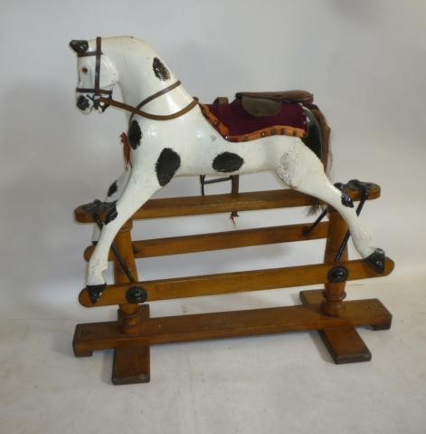 A Lines Bros. Triang rocking horse on safety stand Image