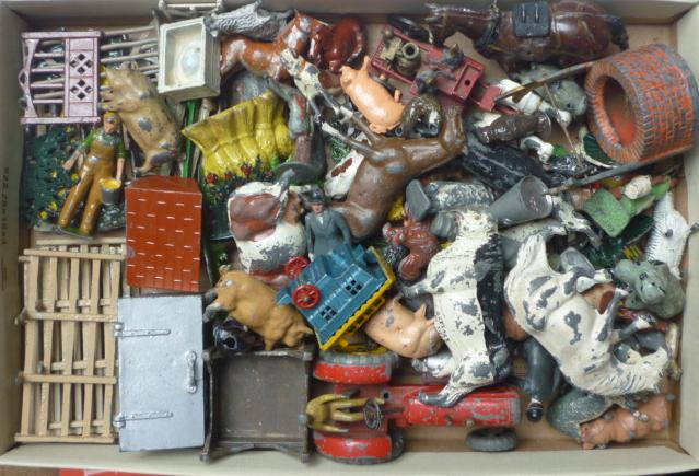 A quantity of Britains and other metal farm figures Image