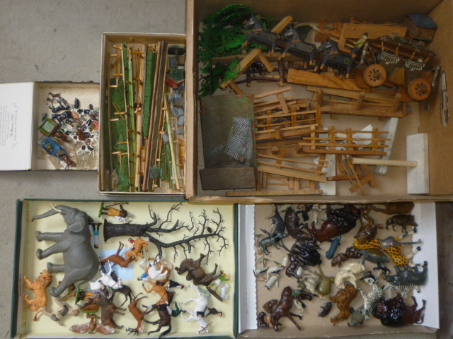 Approximately fifty Britains metal zoo animals Image