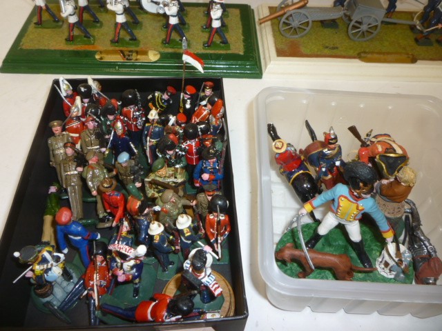 Forty seven various individual painted metal military figures including Britains Image