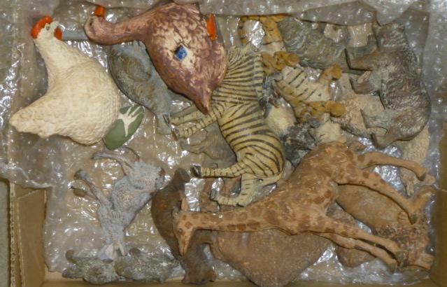 Sixteen Elastolin and similar composition zoo and farm animals Image