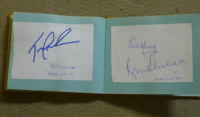 An album of approximately forty five autographs Image