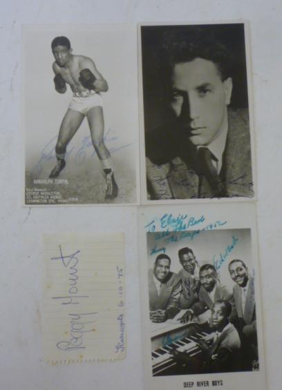 Three 1950's autographed photographs of Randolph Turpin Image