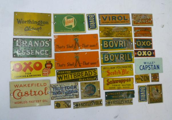 Thirty tinplate advertising station signs by Bassett-Lowke Image