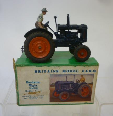 A Britains 128F Fordson Major Tractor with driver and rubber wheels Image