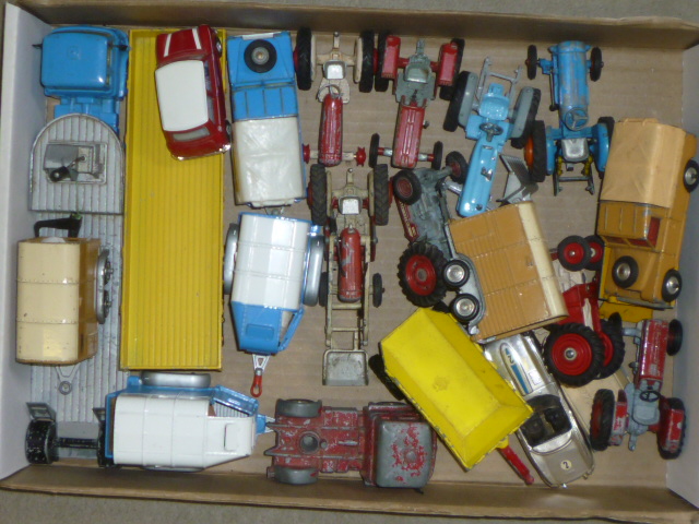 Twenty Corgi vehicles including eight tractors and other agricultural items Image