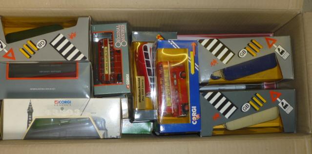Twenty three Corgi bus and tram models Image