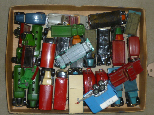 Twenty five Dinky small commercial and other models and three Corgi models Image