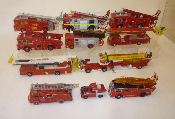 Five Dinky fire engines and six Corgi fire vehicles Image