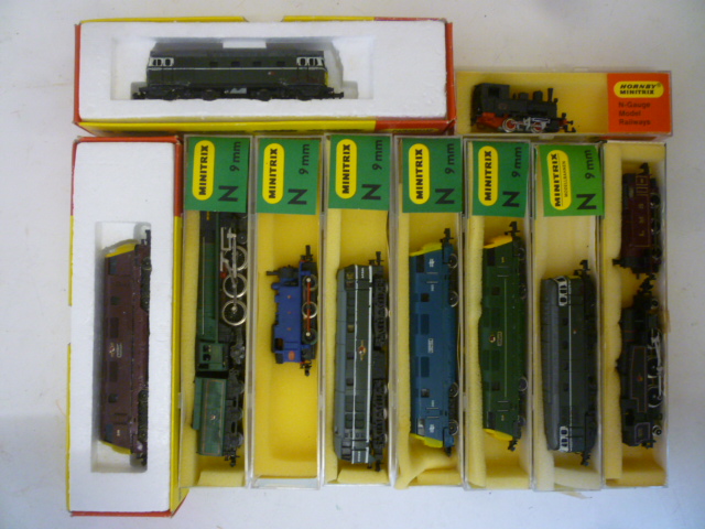 Ten N gauge locomotives by Minitrix including B.R. Britannia Image