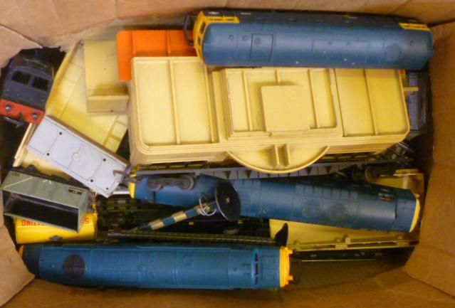 Playworn trains by Hornby and Hornby Dublo including B.R. diesels Image