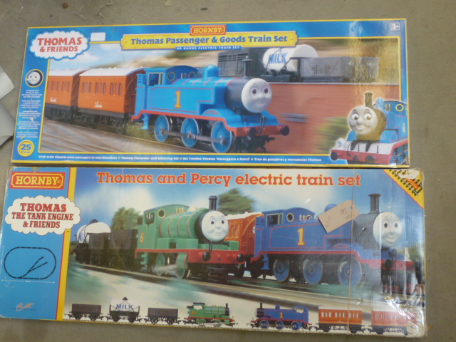 Two Hornby Thomas & Friends Passenger/Goods Sets with 0-4-0 tank Image