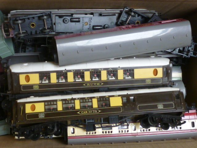 Playworn rolling stock by Hornby and Triang including Pullman coaches Image