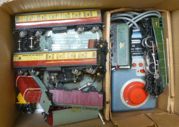 Playworn rolling stock by Hornby Dublo including Silver King A4 Image