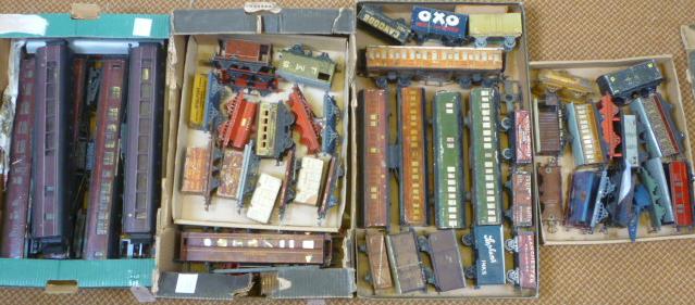 Playworn Hornby and Leeds rolling stock including goods vans Image